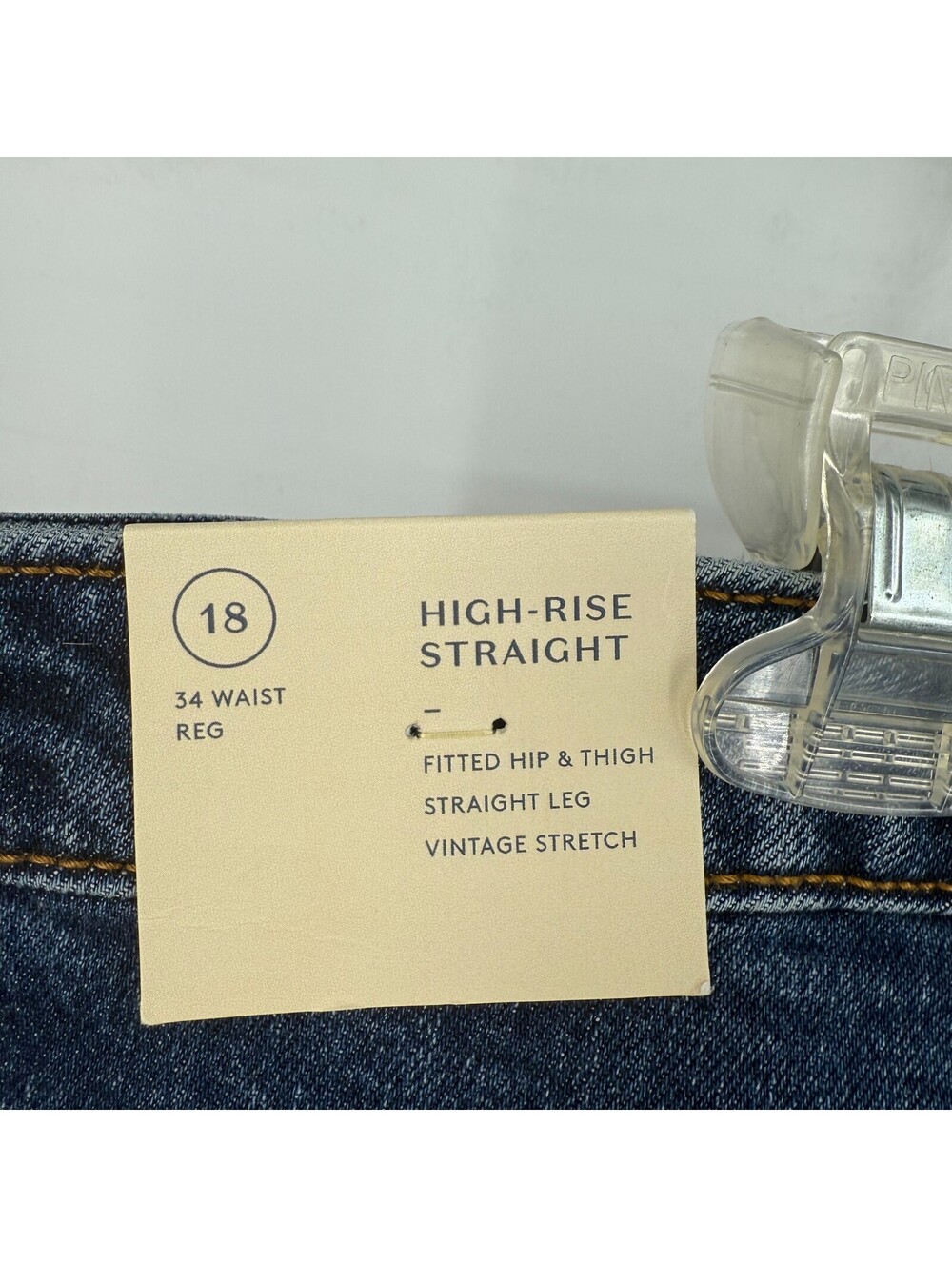 Target High-Rise Straight Dark Blue Distressed Jeans Size 18 - Picture 3 of 6
